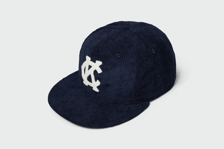 SANDLOT | KANSAS CITY 1948 MONARCHS CORDUROY VINTAGE FLATBILL HAT - NAVY