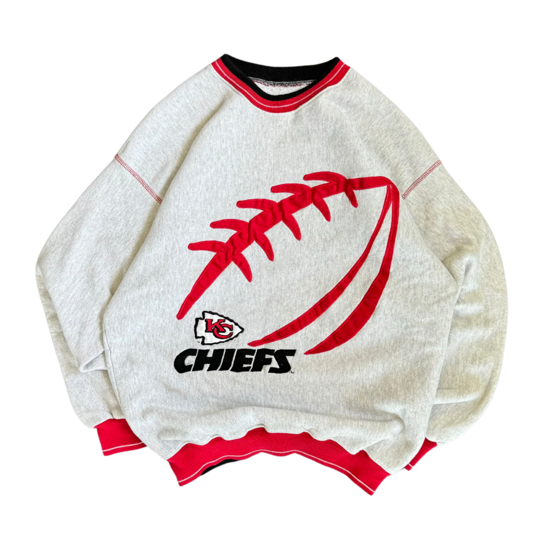 WESTSIDE STOREY VINTAGE | VINTAGE 90'S LEGENDS KC CHIEFS DETAILED SWEATSHIRT - GRAY - Westside Storey