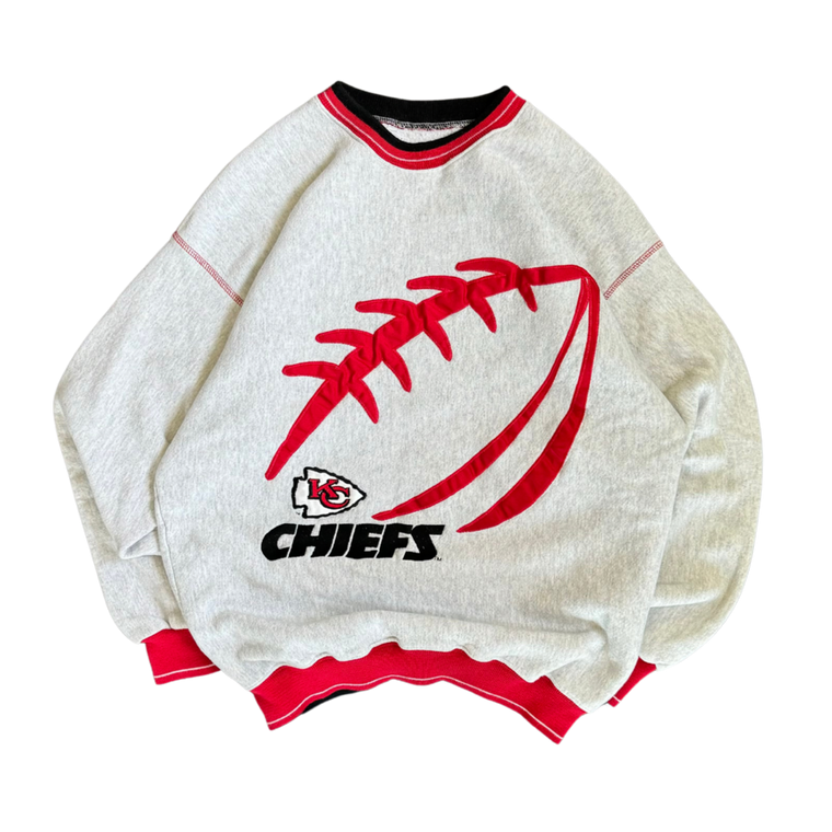 WESTSIDE STOREY VINTAGE | VINTAGE 90'S LEGENDS KC CHIEFS DETAILED SWEATSHIRT - GRAY