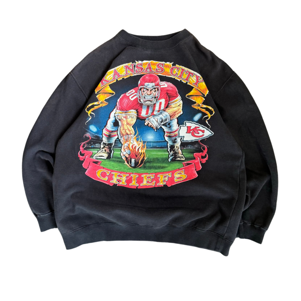 WESTSIDE STOREY VINTAGE | VINTAGE 90'S KC LINEMAN SWEATSHIRT - BLACK - Westside Storey