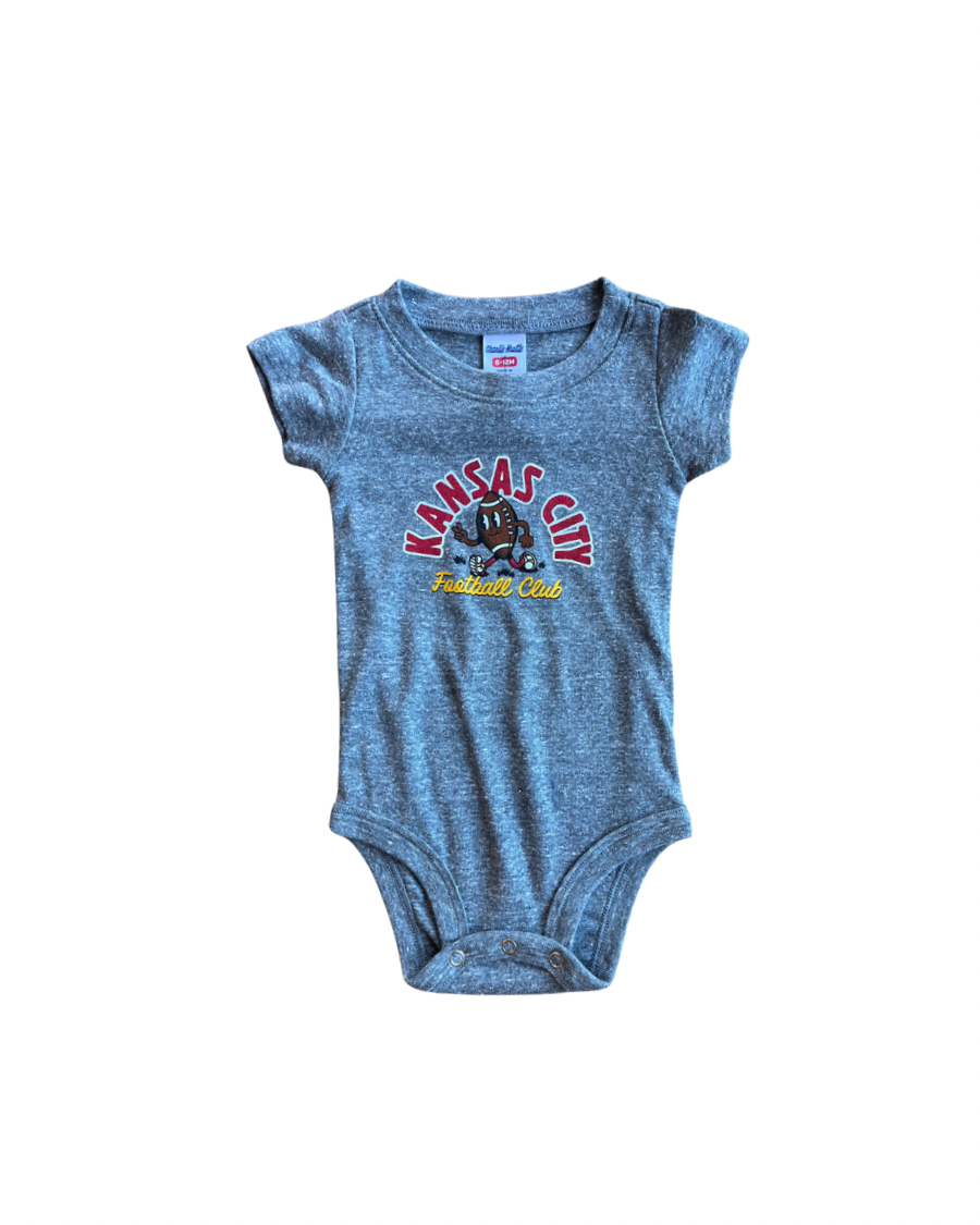 CHARLIE HUSTLE | KIDS FOOTBALL CLUB ONESIE - GREY - Westside Storey
