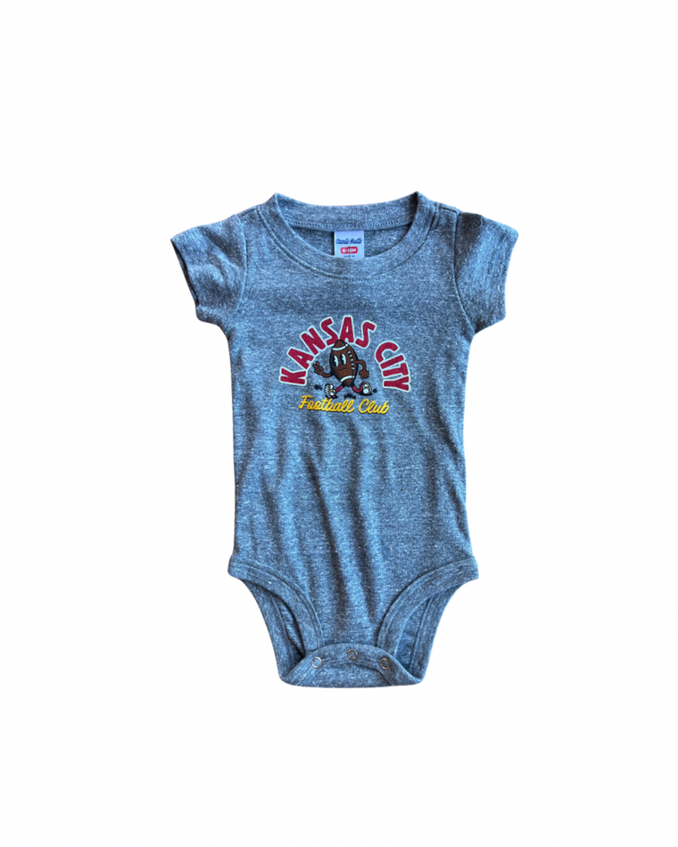 CHARLIE HUSTLE | KIDS FOOTBALL CLUB ONESIE - GREY