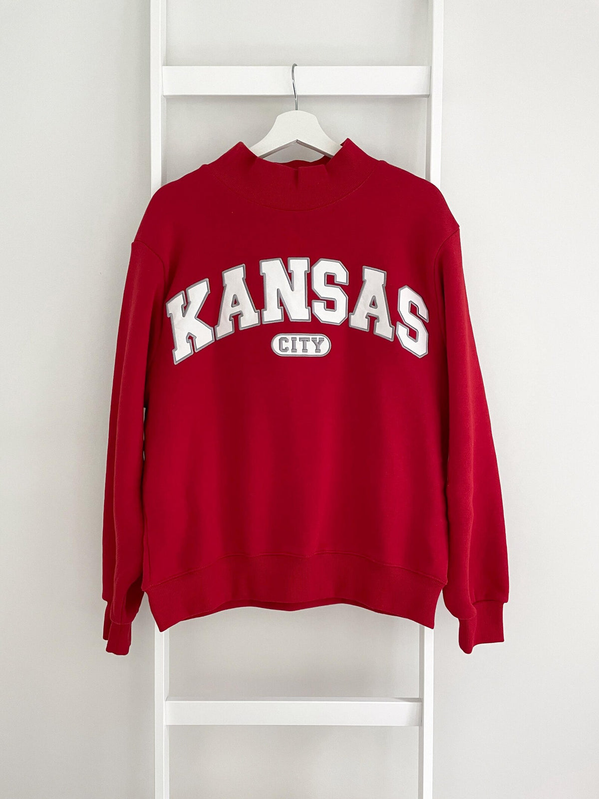 KATE CALLAHAN DESIGNS | KANSAS CITY MOCK NECK SWEATSHIRT - RED Westside Storey