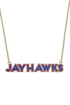 CANVAS STYLE | KANSAS JAYHAWKS OUTLINE ENAMEL NECKLACE -  BLUE/RED