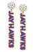 CANVAS STYLE | KANSAS JAYHAWKS PEARL CLUSTER OUTLINE ENAMEL EARRINGS - Westside Storey