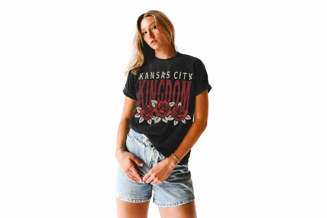 1KC | KANSAS CITY ROSE TEE - BLACK 1KC