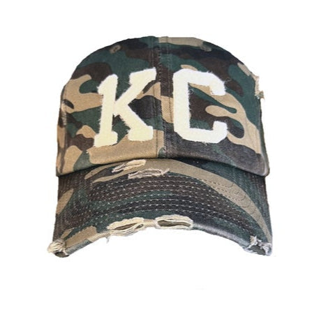 1KC | DISTRESSED BASEBALL HAT - CAMO - Westside Storey