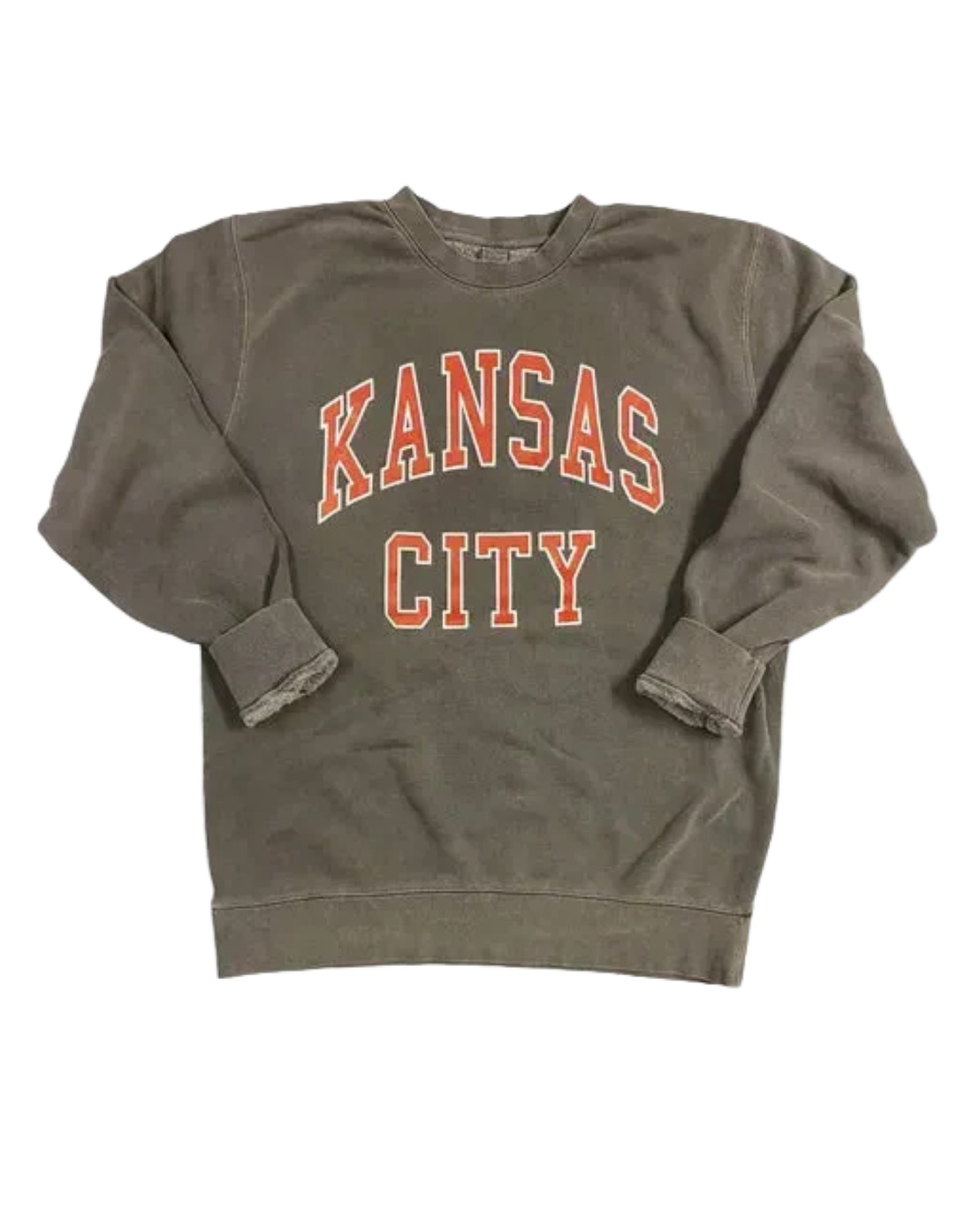 1KC | KANSAS CITY VINTAGE OUTLINE CREW FLEECE - CHARCOAL 1KC
