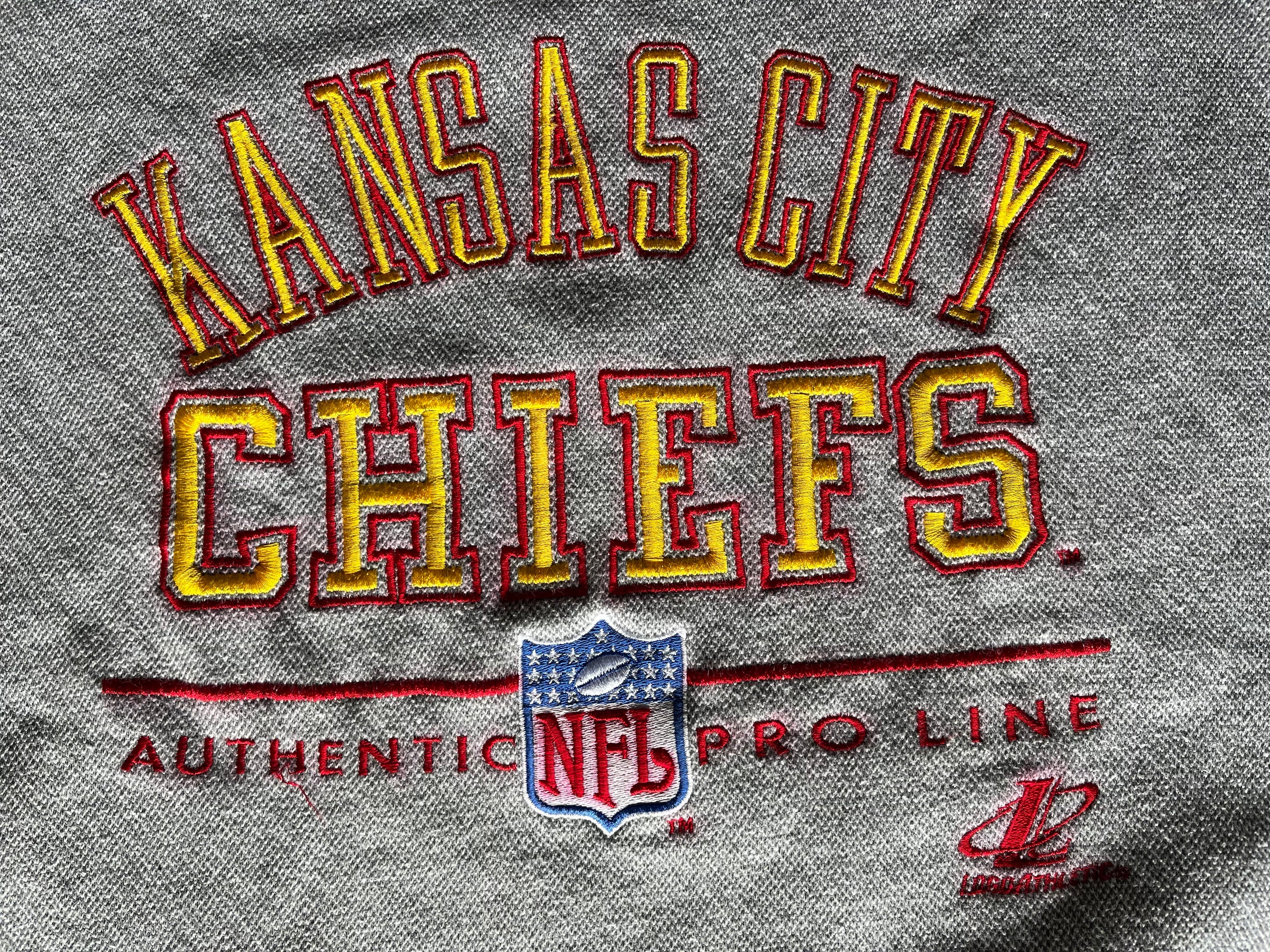 WESTSIDE STOREY VINTAGE | VINTAGE 90S PROLINE LOGO ATHLETIC SPECKLE GRAY CHIEFS SWEATSHIRT - Westside Storey