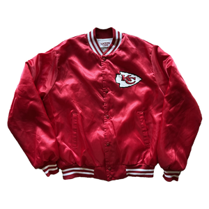 WESTSIDE STOREY VINTAGE | VINTAGE 90S LOCKER LINE FRONT BACK LOGO SATIN CHIEFS JACKET - Westside Storey