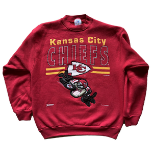WESTSIDE STOREY VINTAGE | VINTAGE 90S TAZ EMBROIDERED PATCH CHIEFS SWEATSHIRT - Westside Storey