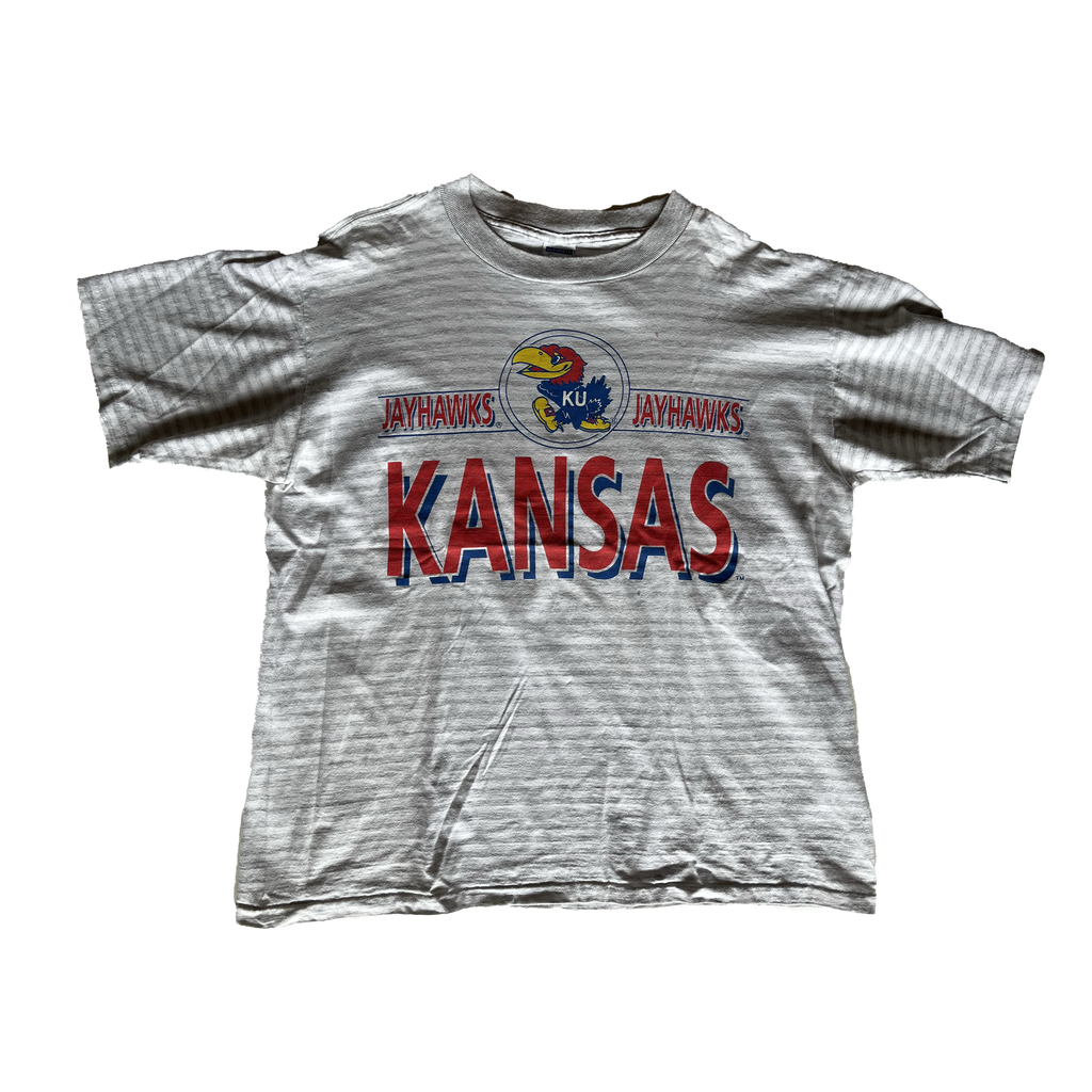 WESTSIDE STOREY VINTAGE | VINTAGE 90S KU JAYHAWKS STRIPED SHIRT - Westside Storey