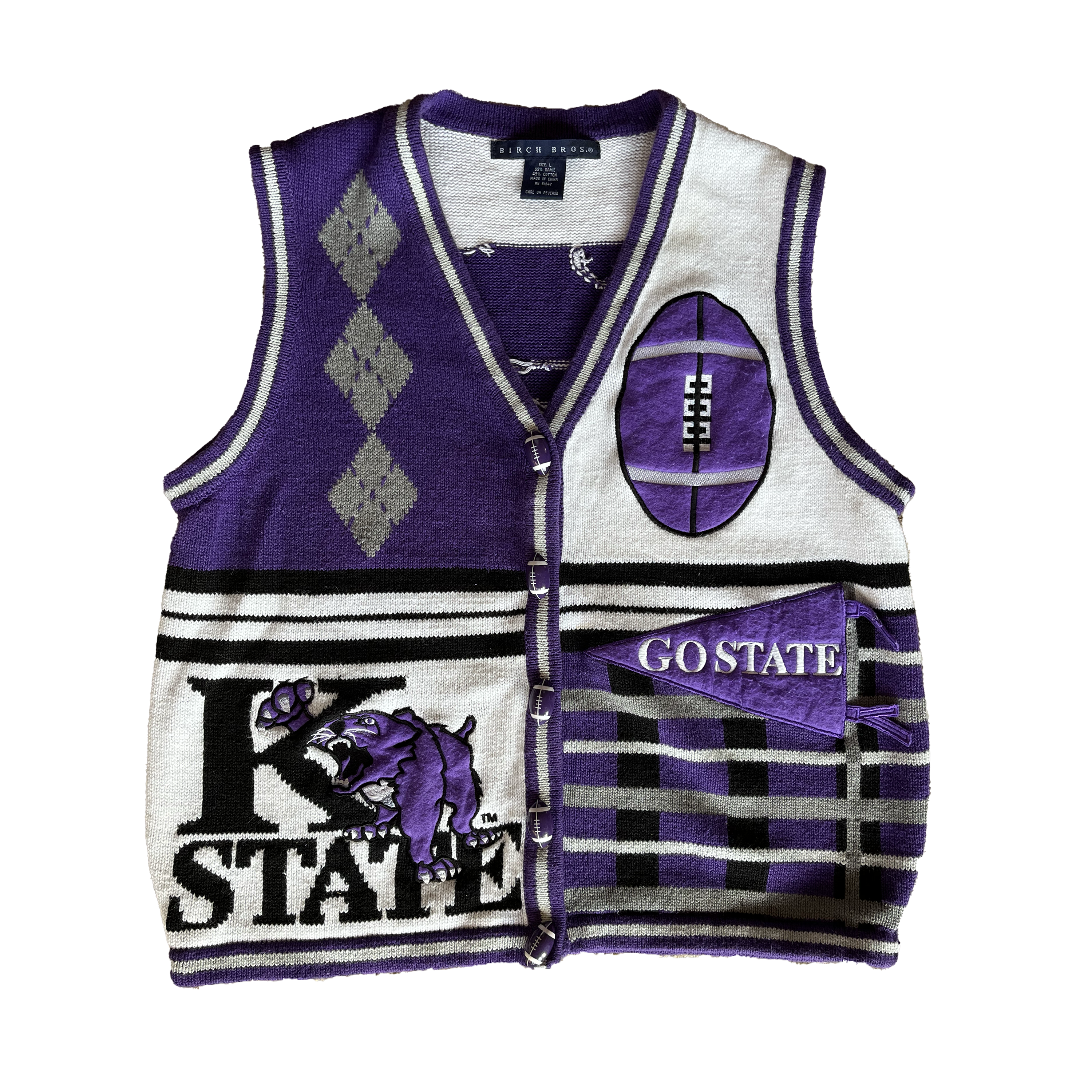 WESTSIDE STOREY VINTAGE | VINTAGE 90S KANSAS STATE KNIT SWEATER VEST - Westside Storey