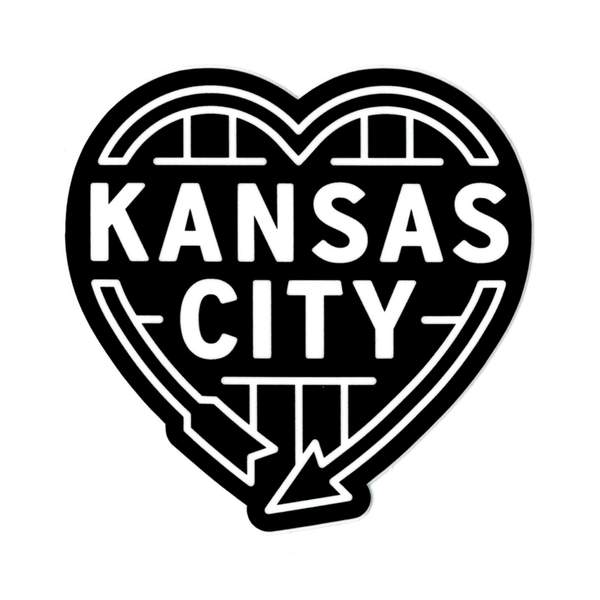 FLINT & FIELD | KANSAS CITY HEART AUTO SIGN STICKER - BLACK
