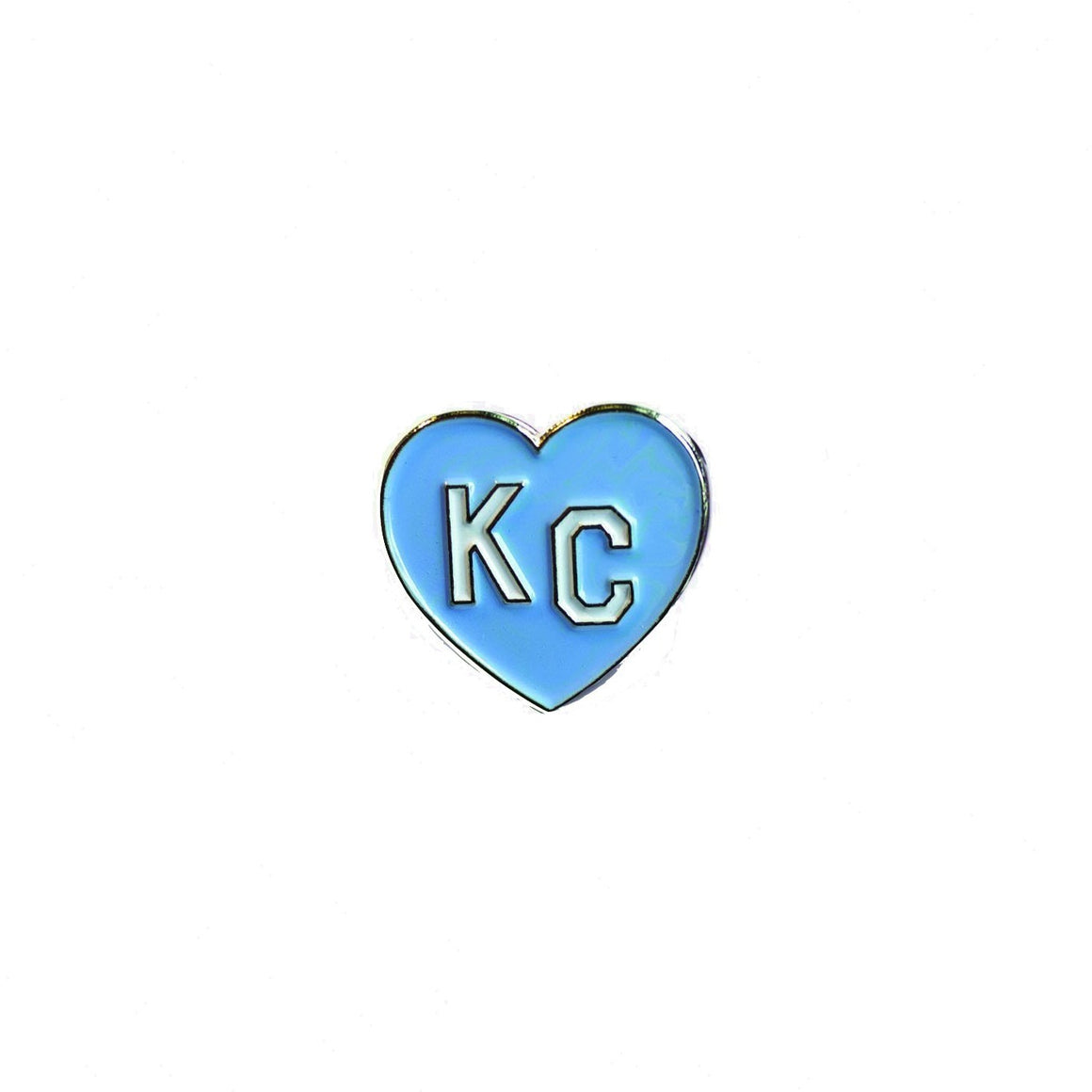 CHARLIE HUSTLE | KC HEART ENAMEL PIN - LIGHT BLUE