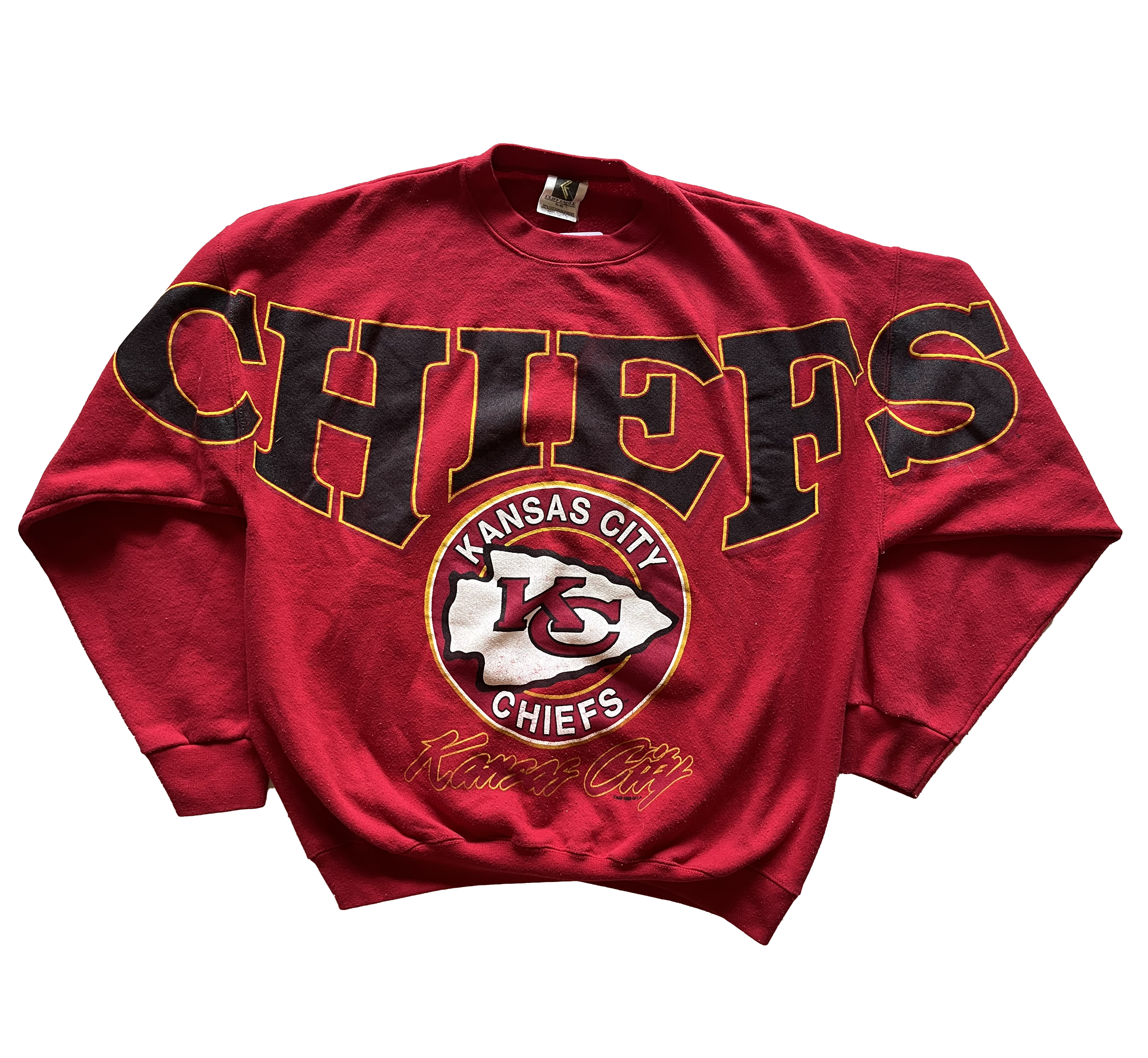 WESTSIDE STOREY VINTAGE | VINTAGE 90S SPELLOUT CHIEFS ENGLE SWEATSHIRT - Westside Storey
