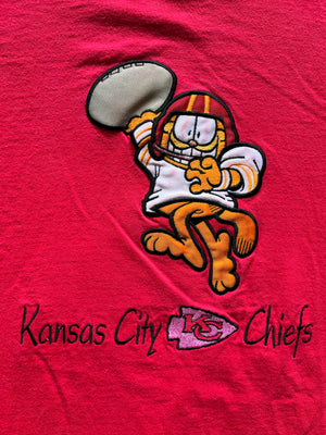 WESTSIDE STOREY VINTAGE | VINTAGE 90S GARFIELD EMBROIDERED CHIEFS TEE - Westside Storey