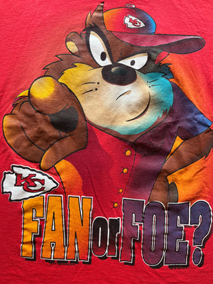 WESTSIDE STOREY VINTAGE | VINTAGE 90S DOUBLE SIDED TAZ & BUGS BUNNY FOE CHIEFS TEE - Westside Storey