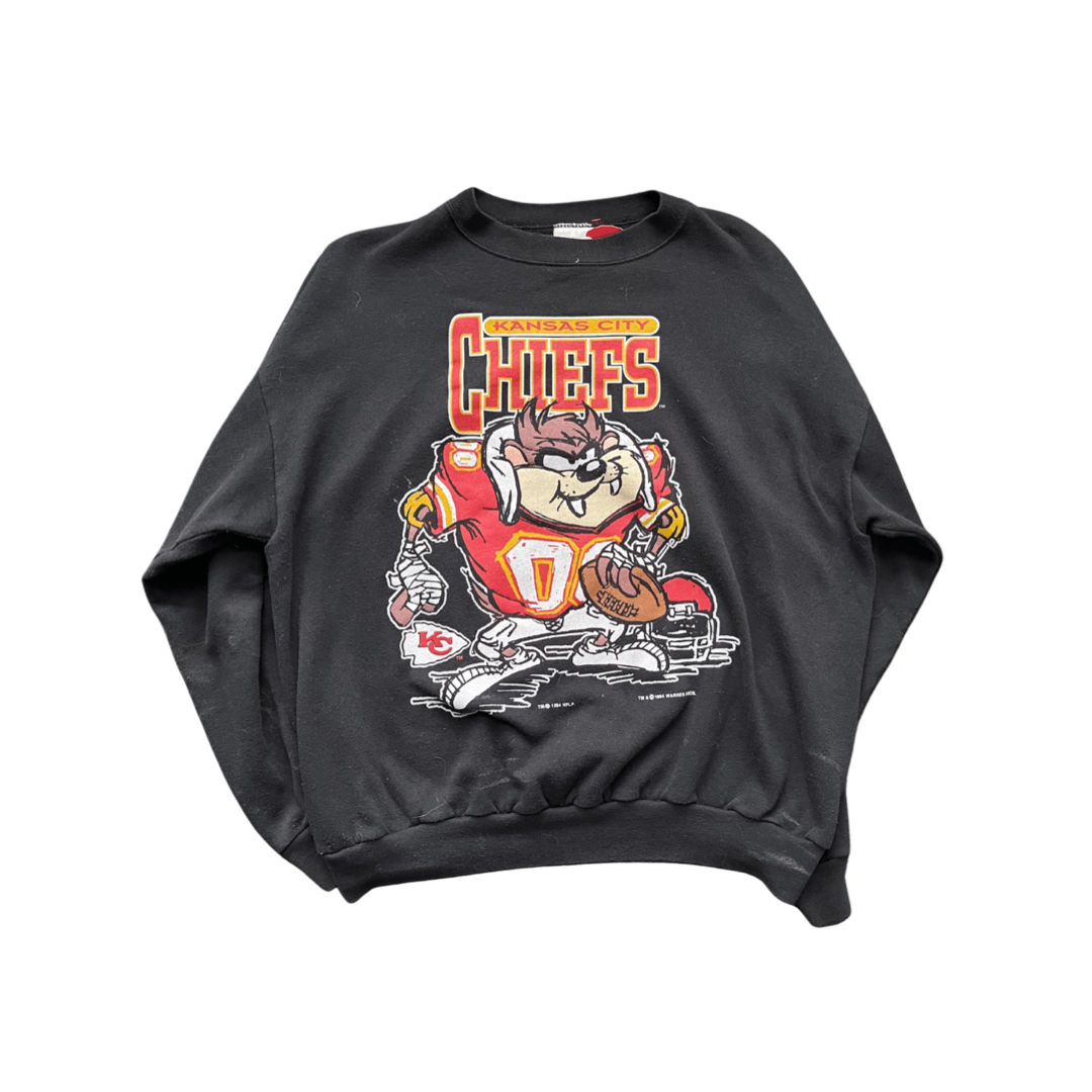 WESTSIDE STOREY VINTAGE | VINTAGE CHIEFS 1994 TAZ BLACK SWEATSHIRT - Westside Storey