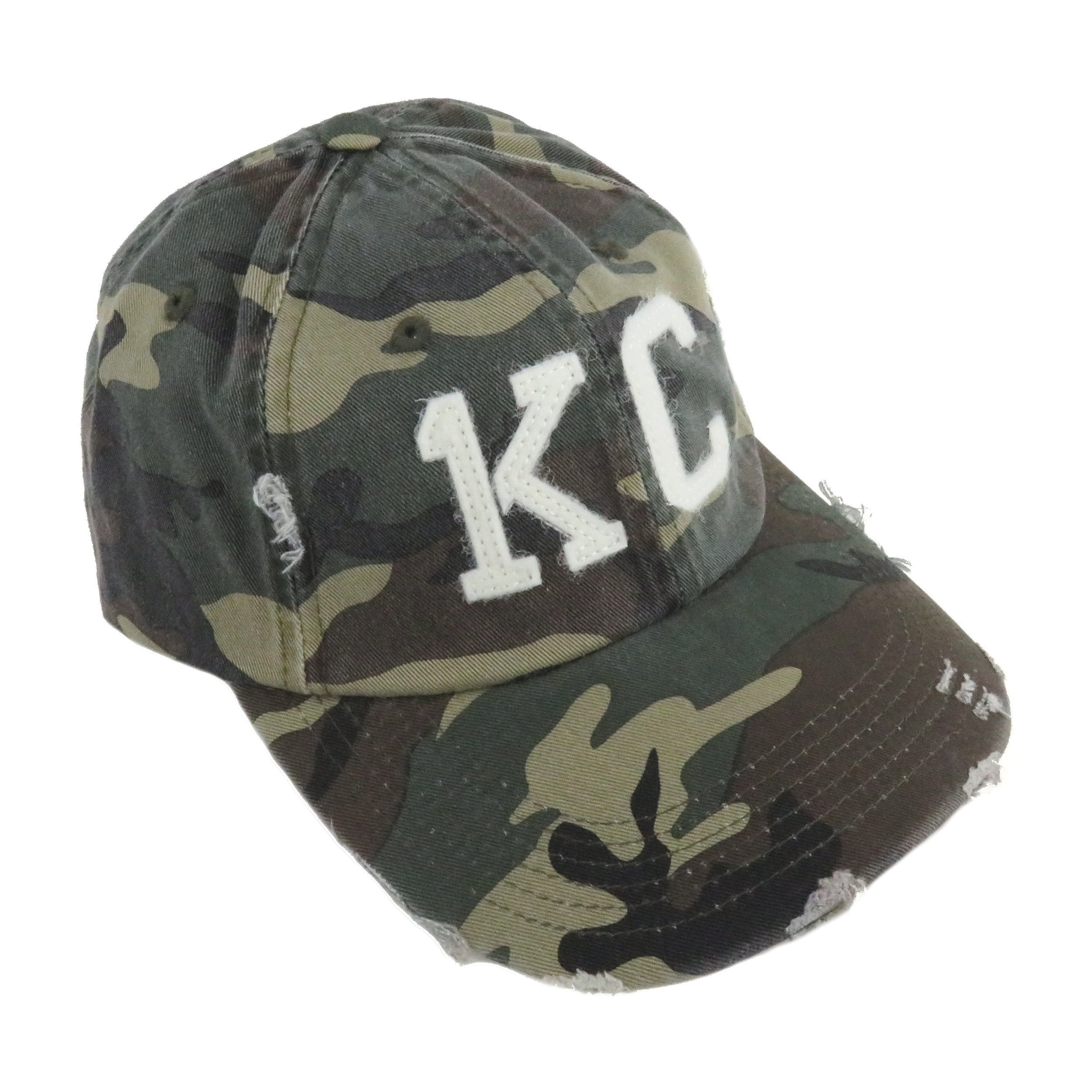 1KC | DISTRESSED BASEBALL HAT - CAMO - Westside Storey