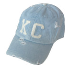 1KC | DISTRESSED BASEBALL HAT - LIGHT BLUE DENIM - Westside Storey