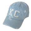 1KC | DISTRESSED BASEBALL HAT - LIGHT BLUE DENIM