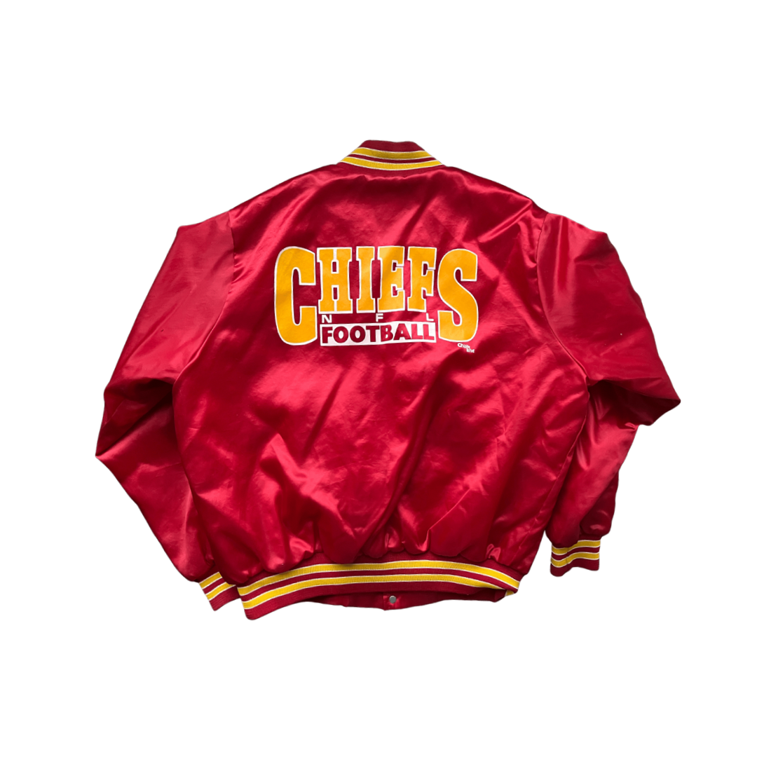 Men's Starter Red/Gold Kansas City Chiefs Enforcer Satin Varsity