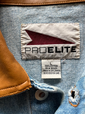 WESTSIDE STOREY VINTAGE | VINTAGE 90S PRO ELITE CHIEFS DENIM JACKET - Westside Storey