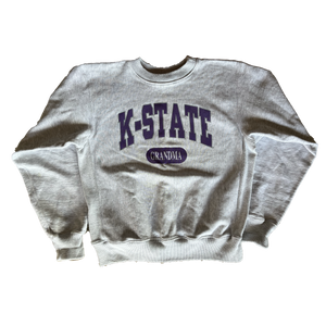 WESTSIDE STOREY VINTAGE | VINTAGE 90S KANSAS STATE GRANDMA REVERSE WEAVE SWEATSHIRT - Westside Storey