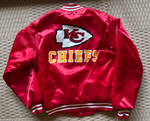 WESTSIDE STOREY VINTAGE | VINTAGE 90S LOCKER LINE FRONT BACK LOGO SATIN CHIEFS JACKET - Westside Storey