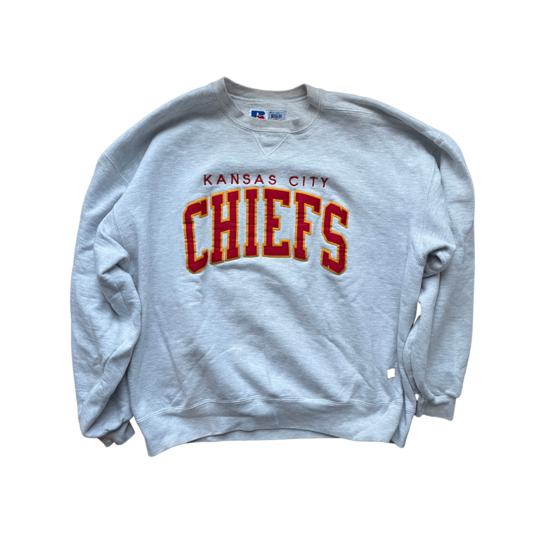 WESTSIDE STOREY VINTAGE | VINTAGE 90S CHIEFS RUSSELL STITCHED LETTERS SWEATSHIRT - Westside Storey