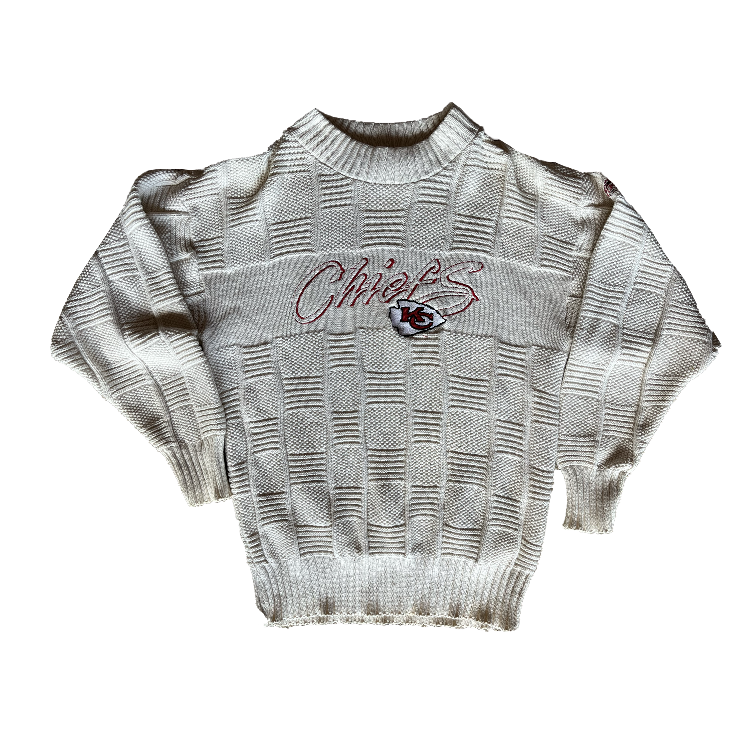 WESTSIDE STOREY VINTAGE | VINTAGE 90S CHIEFS CABLE KNIT SWEATER - Westside Storey