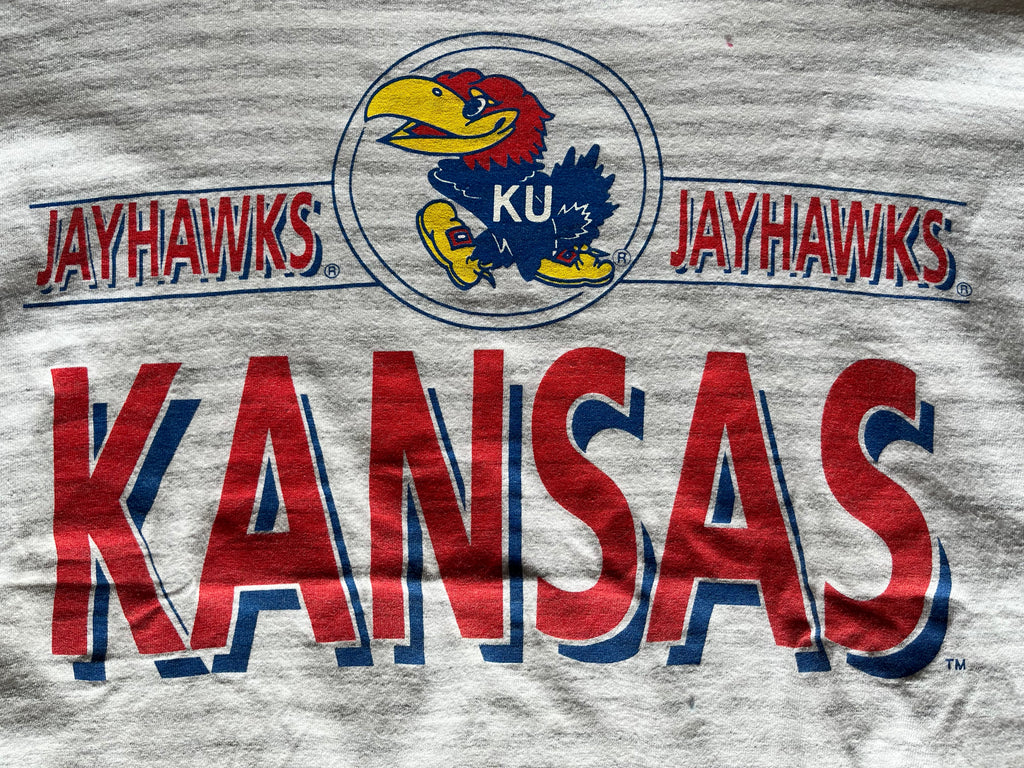 WESTSIDE STOREY VINTAGE | VINTAGE 90S KU JAYHAWKS STRIPED SHIRT - Westside Storey