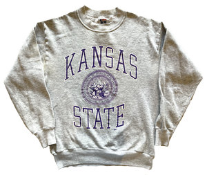 WESTSIDE STOREY VINTAGE | VINTAGE 80’S KSU WELL WORN SEAL SWEATSHIRT - Westside Storey