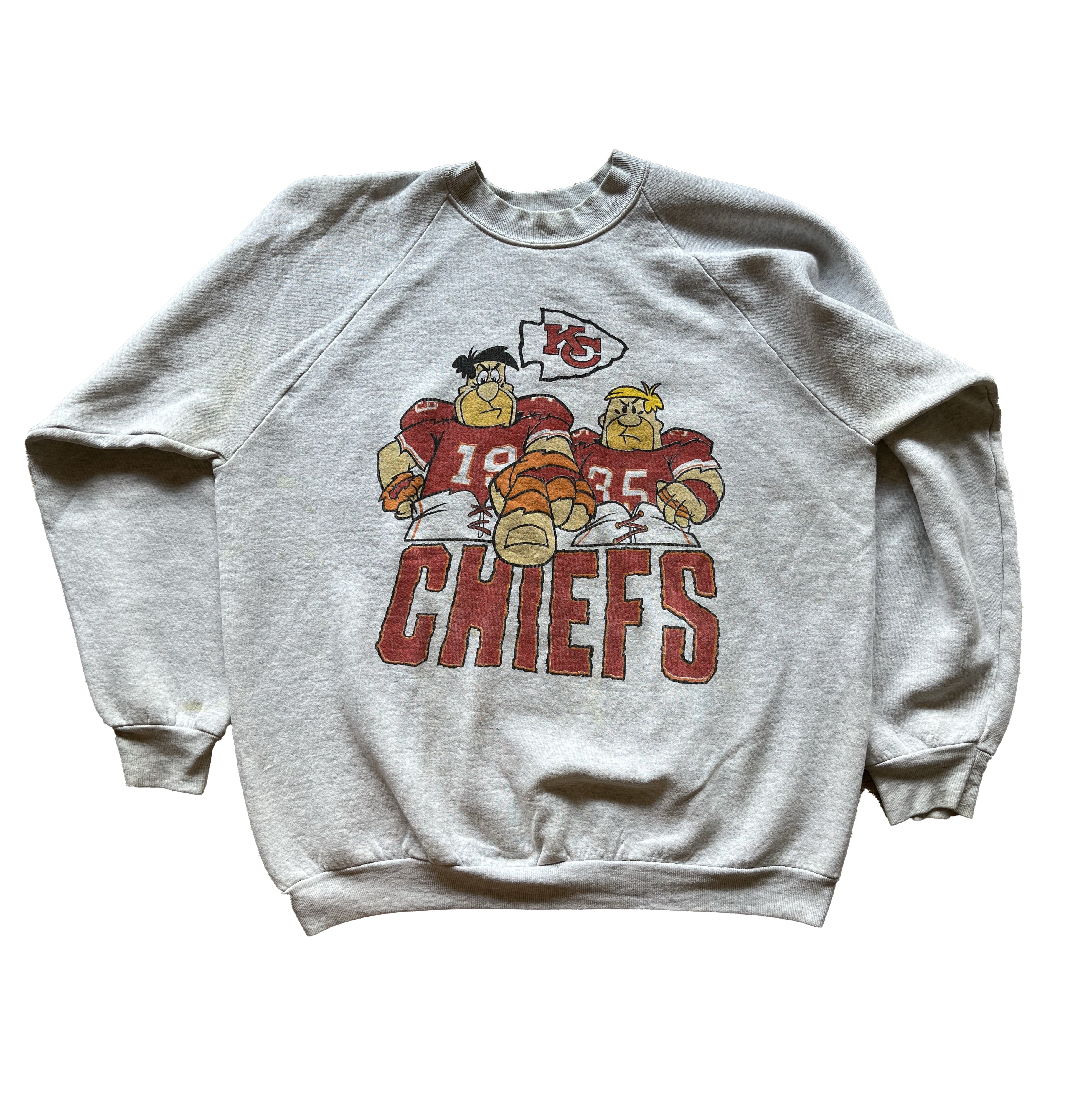 WESTSIDE STOREY VINTAGE | VINTAGE 90S FRED & BARNEY FLINSTONES CHIEFS SWEATSHIRT - Westside Storey