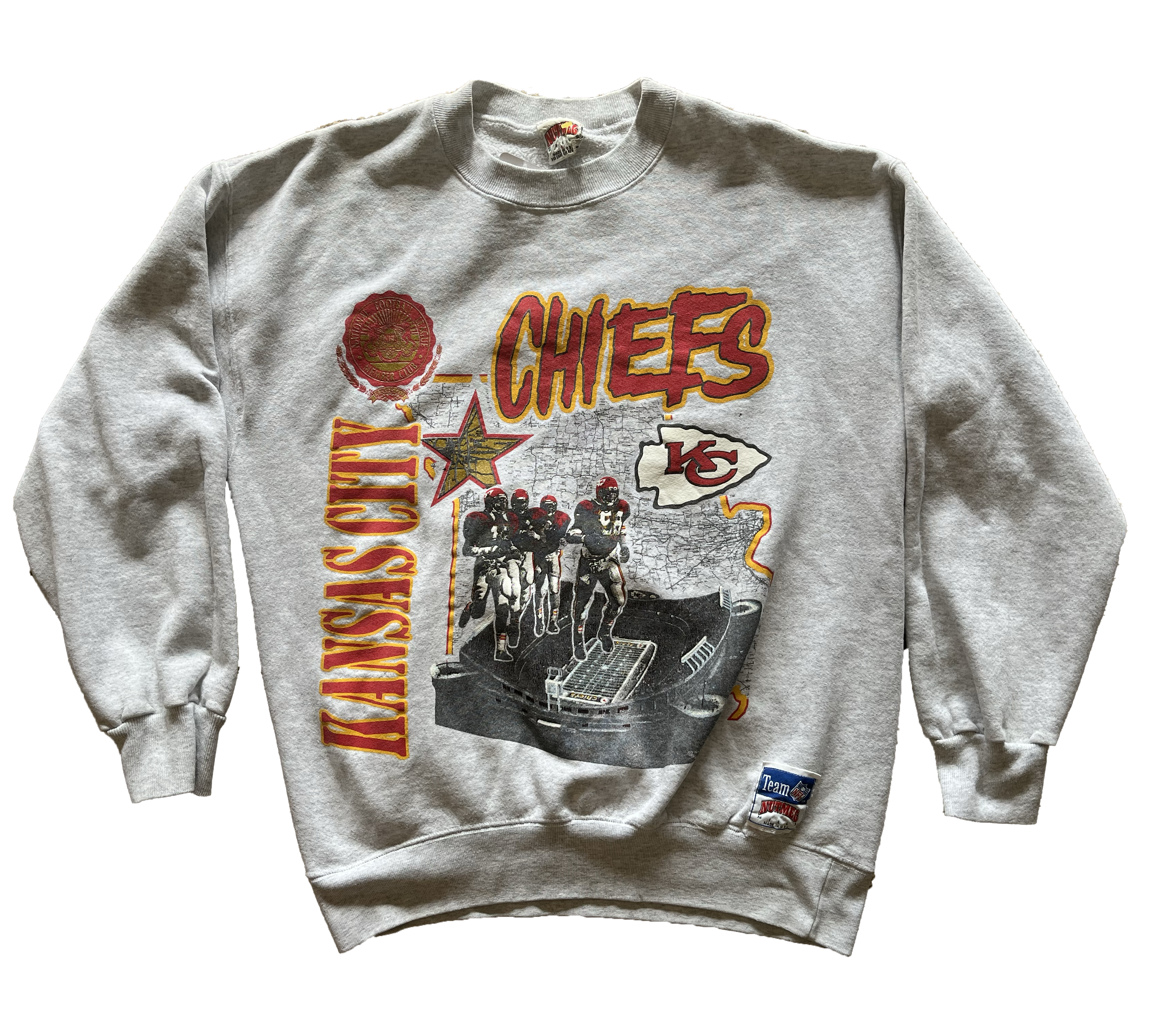 WESTSIDE STOREY VINTAGE | VINTAGE 90S NUTMEG COOL GRAPHIC CHIEFS SWEATSHIRT - Westside Storey