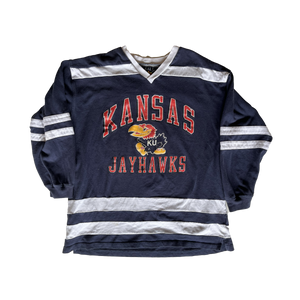WESTSIDE STOREY VINTAGE | VINTAGE 90S KU JAYHAWKS JERSEY SWEATSHIRT - Westside Storey