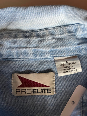 WESTSIDE STOREY VINTAGE | VINTAGE 90S CHIEFS DENIM CHAMBRAY BUTTON DOWN - Westside Storey