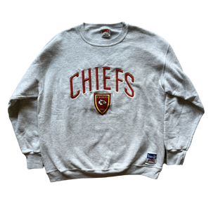 WESTSIDE STOREY VINTAGE | VINTAGE 90S NUTMEG STITCHED CHIEFS SWEATSHIRT - Westside Storey