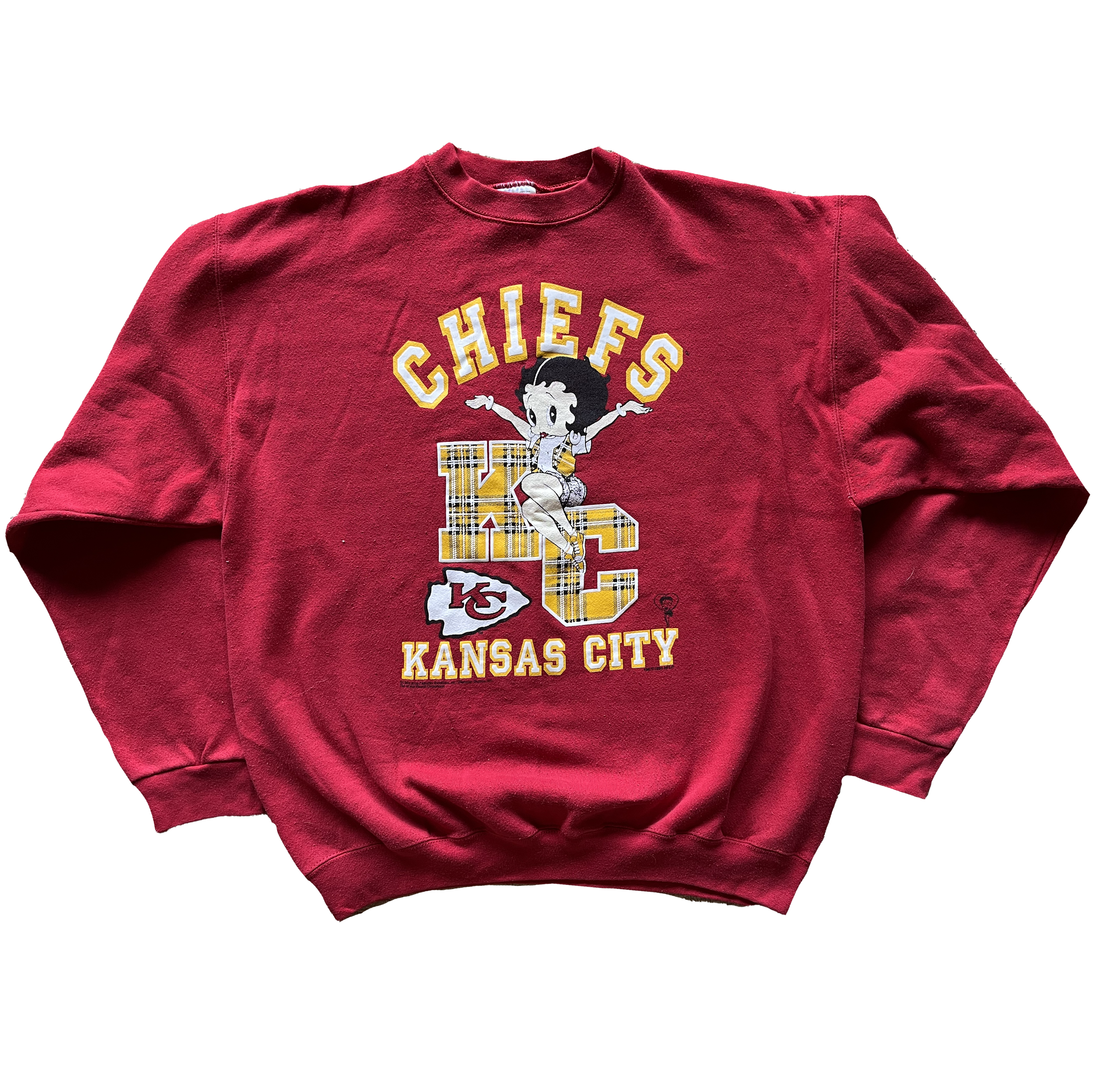 WESTSIDE STOREY VINTAGE | VINTAGE 90S BETTY BOOP CHIEFS SWEATSHIRT - Westside Storey
