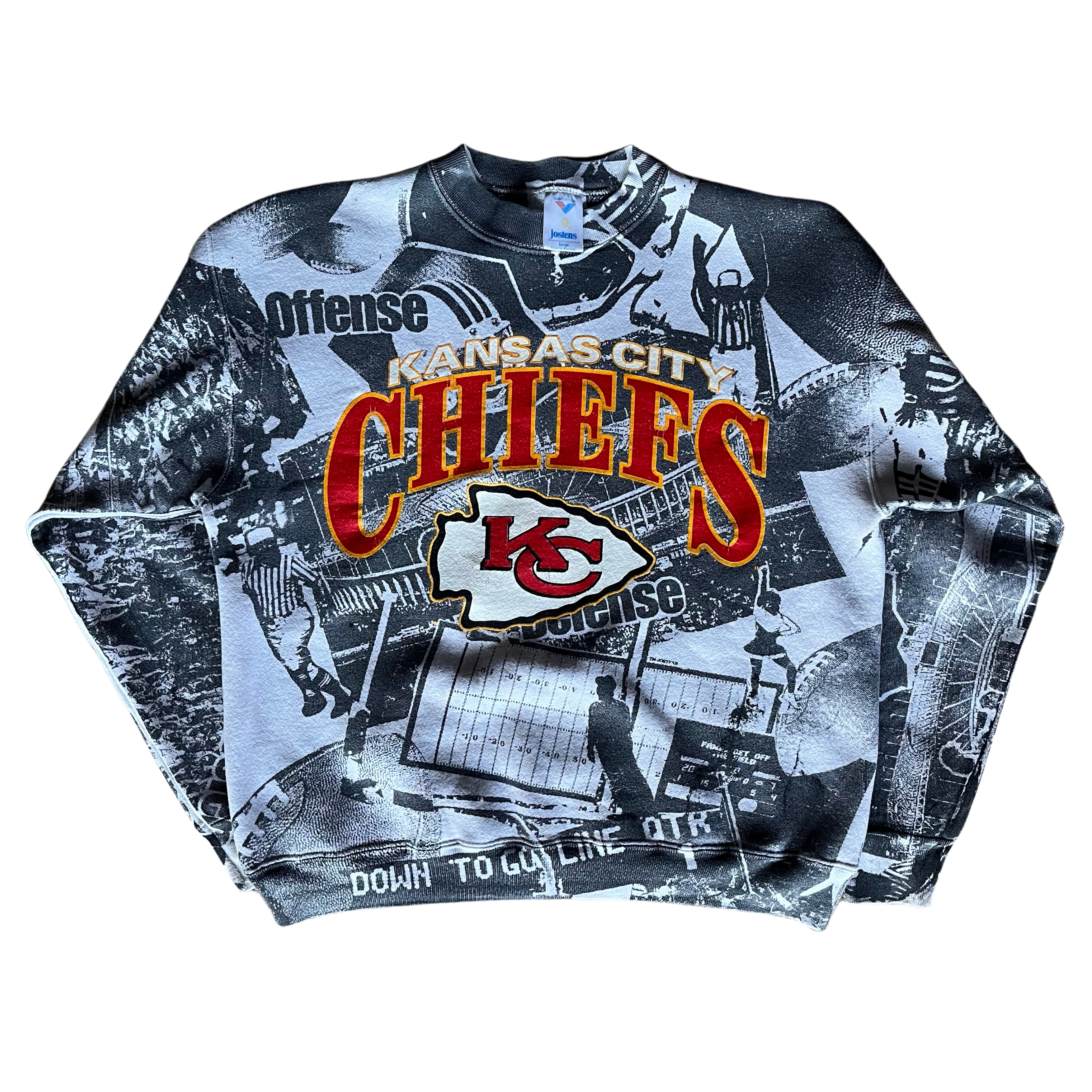WESTSIDE STOREY VINTAGE | VINTAGE 90S CHIEFS ALL OVER PRINT SWEATSHIRT - Westside Storey