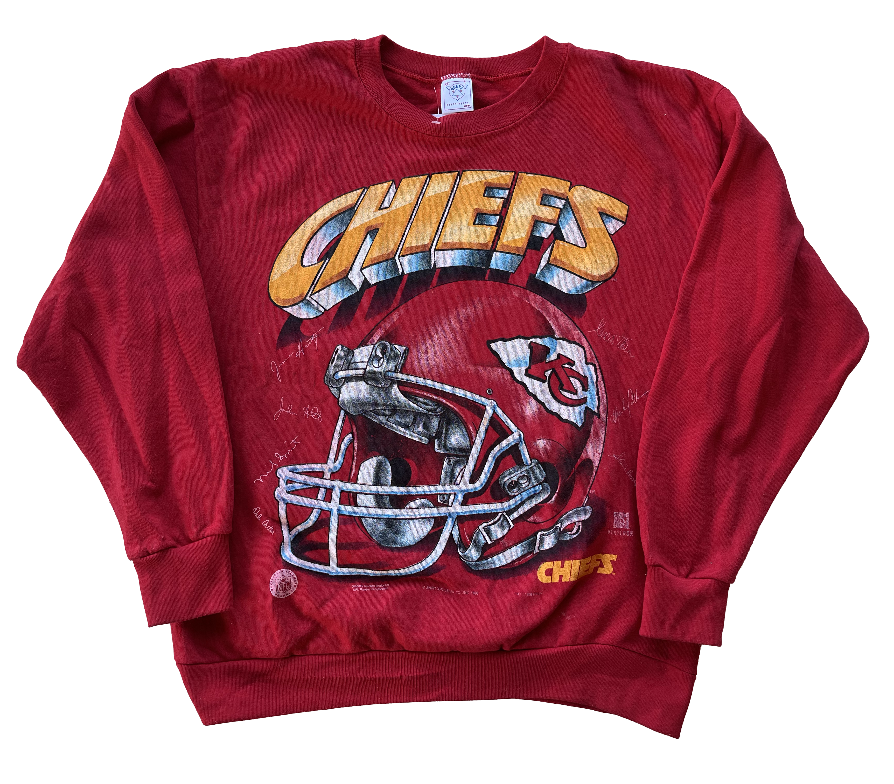 WESTSIDE STOREY VINTAGE | VINTAGE 1996 FACSIMILE AUTO BIG GRAPHIC CHIEFS SWEATSHIRT - Westside Storey