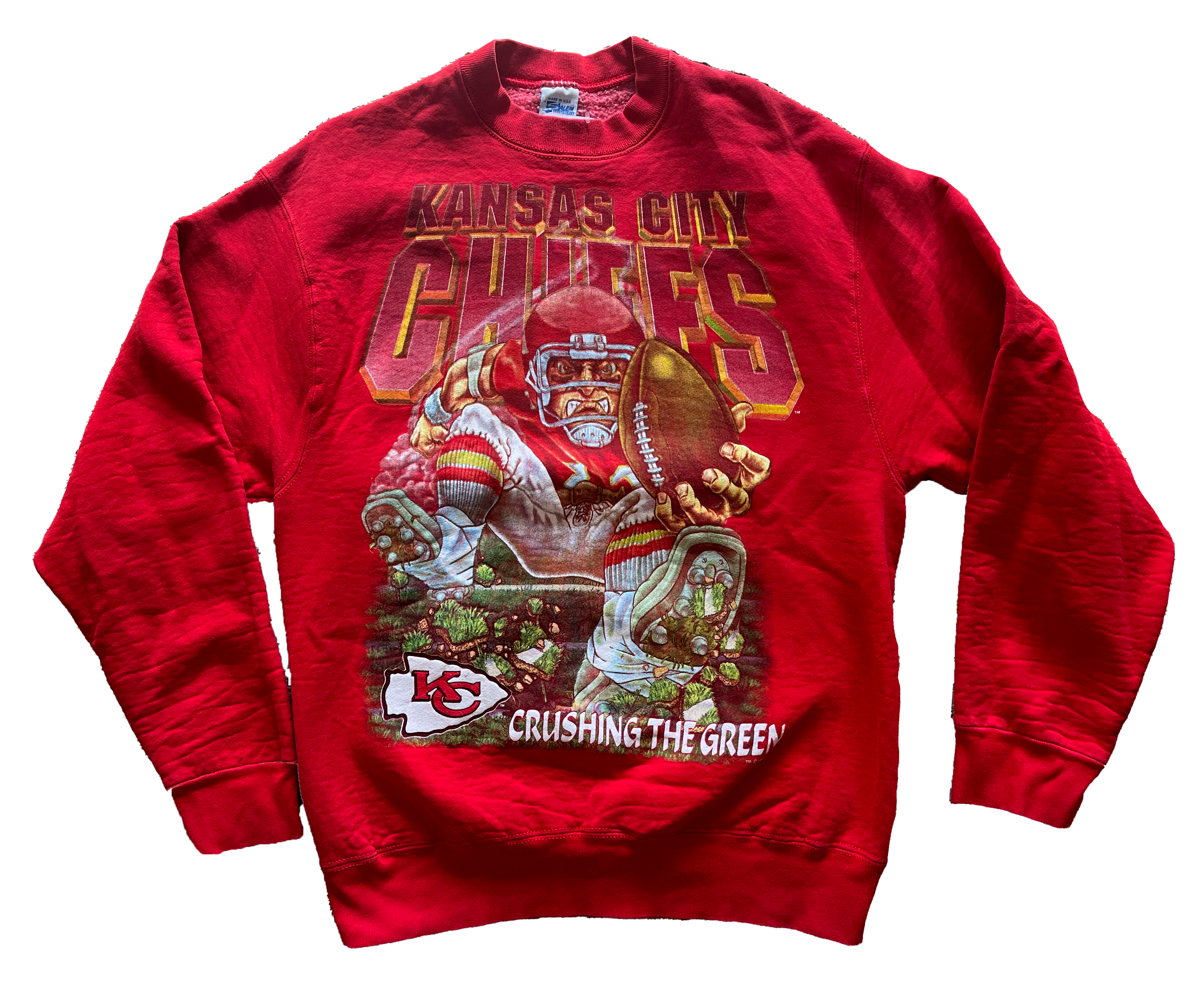 WESTSIDE STOREY VINTAGE | VINTAGE 94 CRUSHING THE GREER LARGE GRAPHIC CHIEFS SWEATSHIRT - Westside Storey