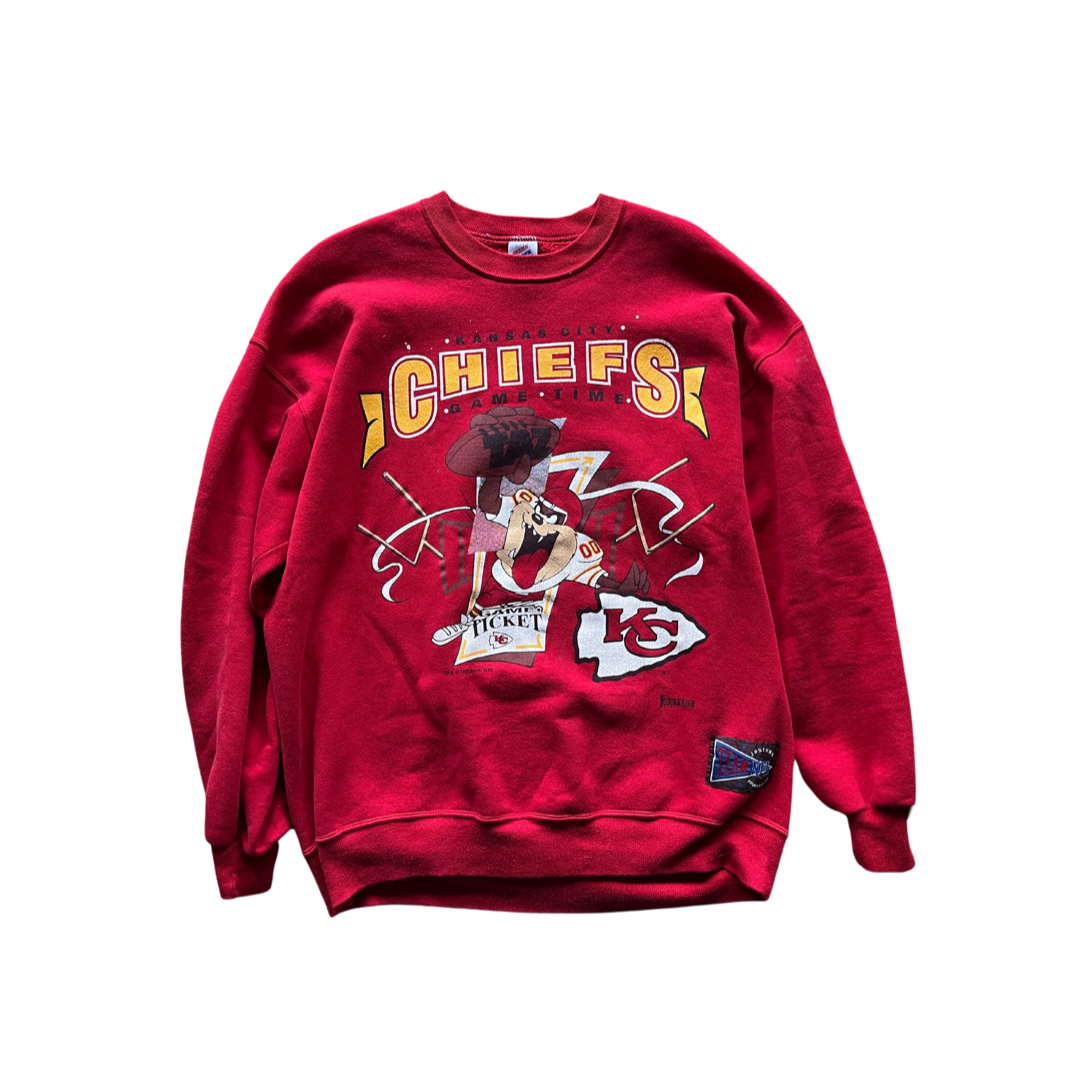WESTSIDE STOREY VINTAGE | VINTAGE 1992 CHIEFS TAZ LOONEY TUNES SWEATSHIRT - Westside Storey