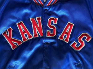WESTSIDE STOREY VINTAGE | VINTAGE 90S KU JAYHAWKS SATIN BOMBER JACKET - Westside Storey