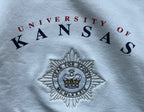 WESTSIDE STOREY VINTAGE | VINTAGE 90S KU JAYHAWKS GEAR FOR SPORTS CREAM MOCK NECK SWEATSHIRT - Westside Storey