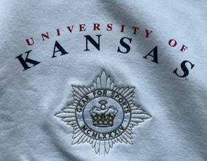 WESTSIDE STOREY VINTAGE | VINTAGE 90S KU JAYHAWKS GEAR FOR SPORTS CREAM MOCK NECK SWEATSHIRT - Westside Storey