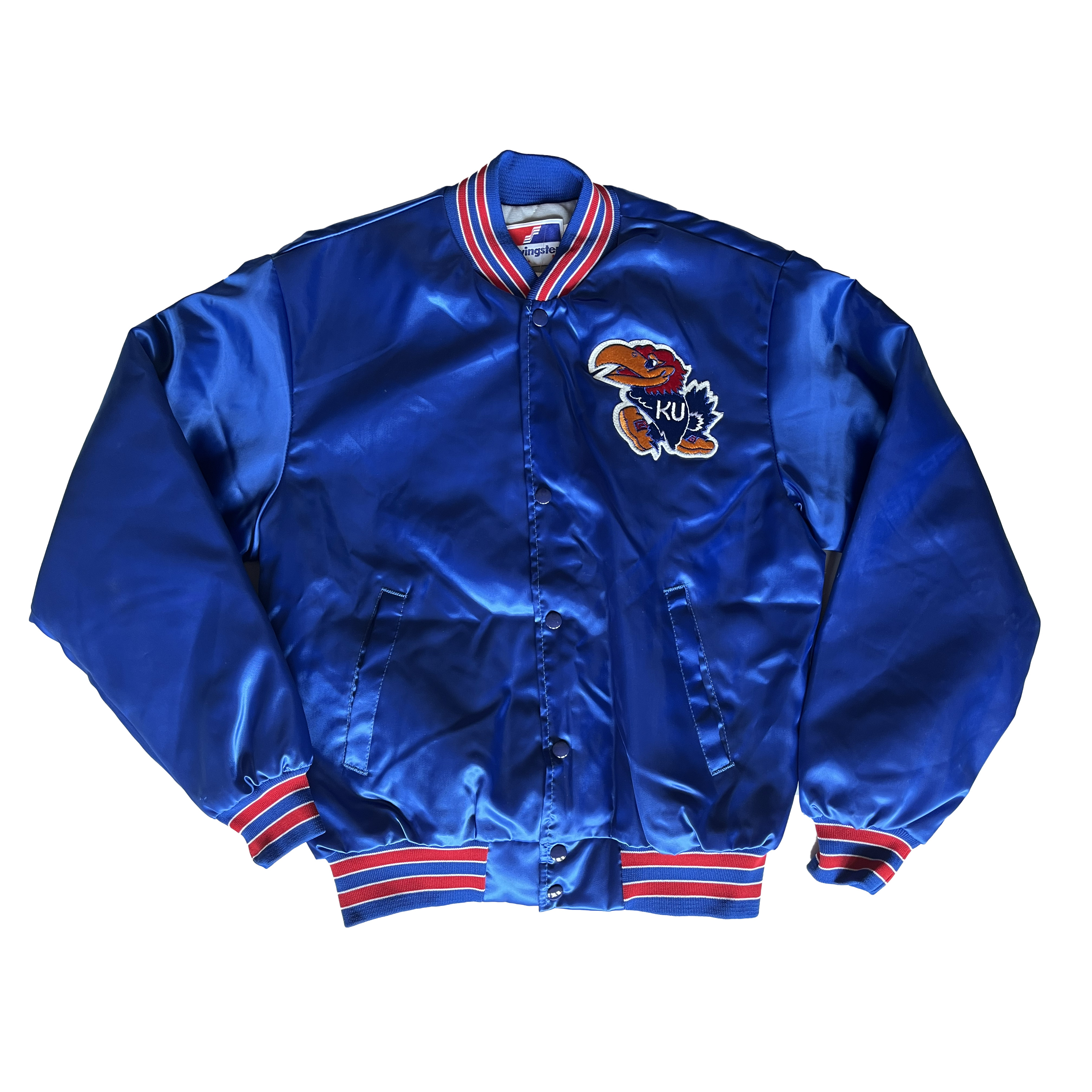 WESTSIDE STOREY VINTAGE | VINTAGE 80S KU JAYHAWKS SWINGSTER SATIN JACKET - Westside Storey