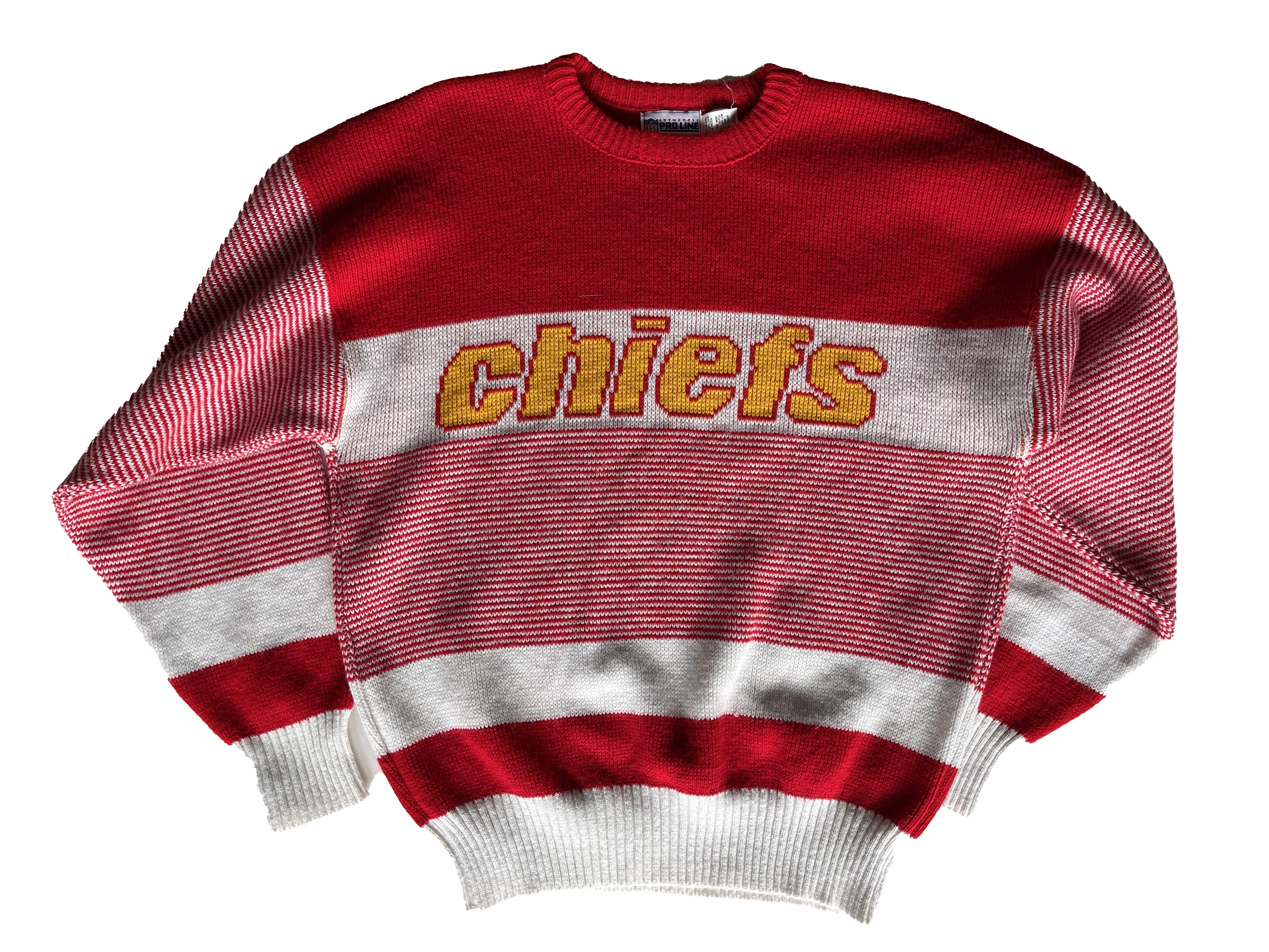 WESTSIDE STOREY VINTAGE | VINTAGE 90S CLIFF ENGLE PROLINE CHIEFS KNIT SWEATER - Westside Storey