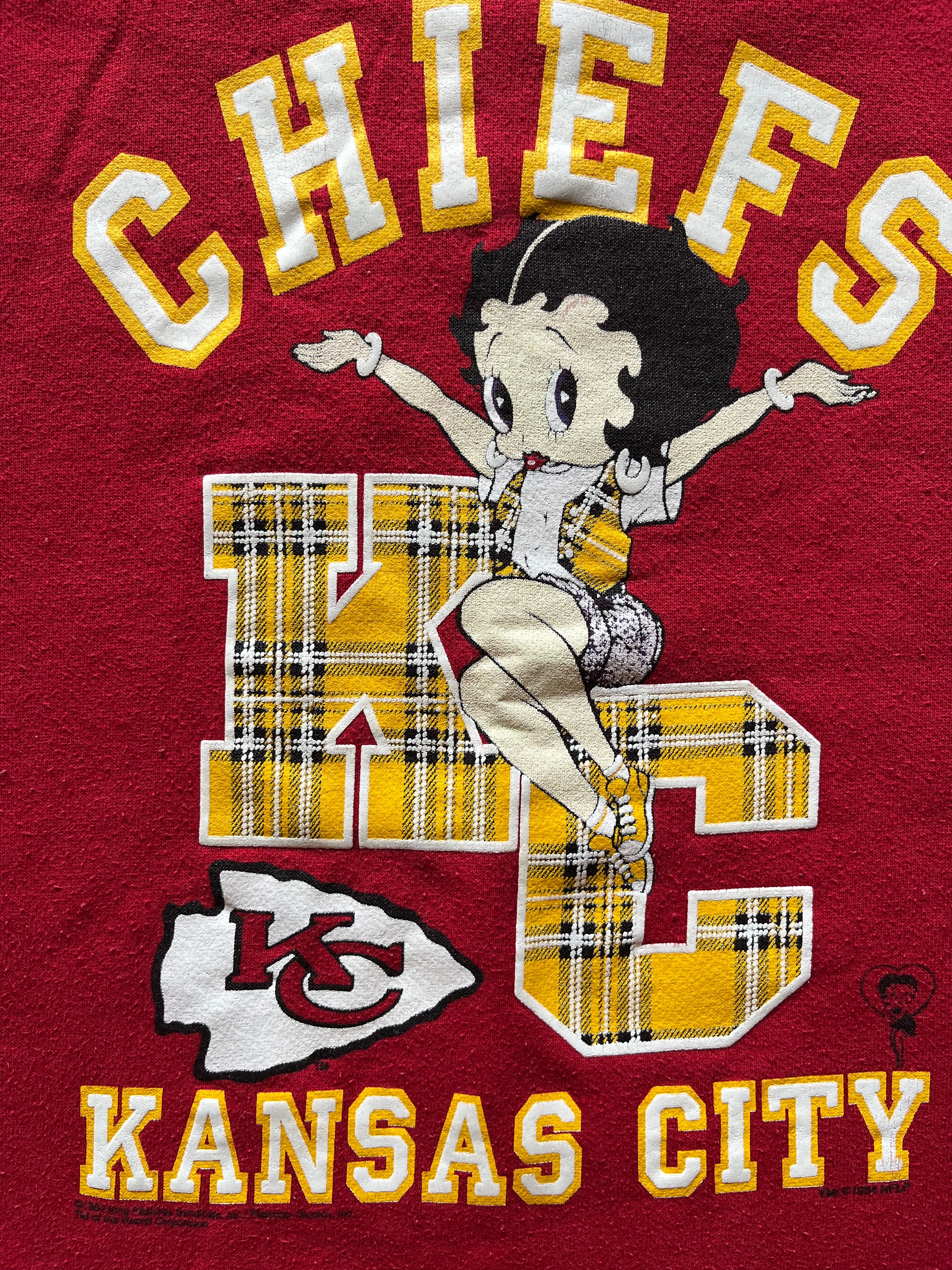 WESTSIDE STOREY VINTAGE | VINTAGE 90S BETTY BOOP CHIEFS SWEATSHIRT - Westside Storey